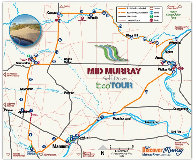 Mid Murray Eco Drive map