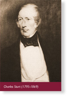 Charles Sturt (1795-1869). Explorer. Discovered the Murray River