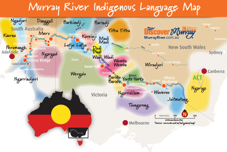 Indigenous Aboriginal Murray River Languages Map