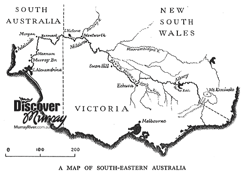 Old map of the Murray River