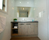 Modern bathroom design in our Luxury Riverfront Cabins