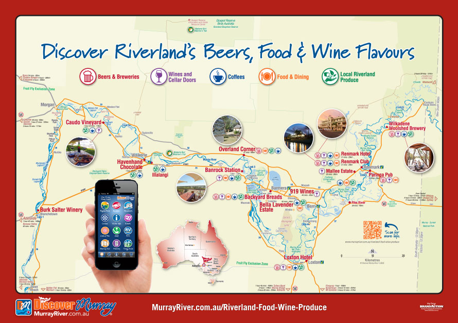 Discover Destination Riverland Beers, Food & Wine Flavours Map