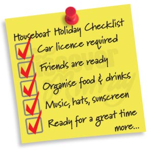 Houseboat Holiday Checklist